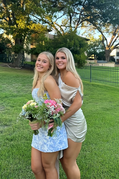 Hot Selling Floral Homecoming Dresses, Textured Mini Graduation Dress, LTP3356