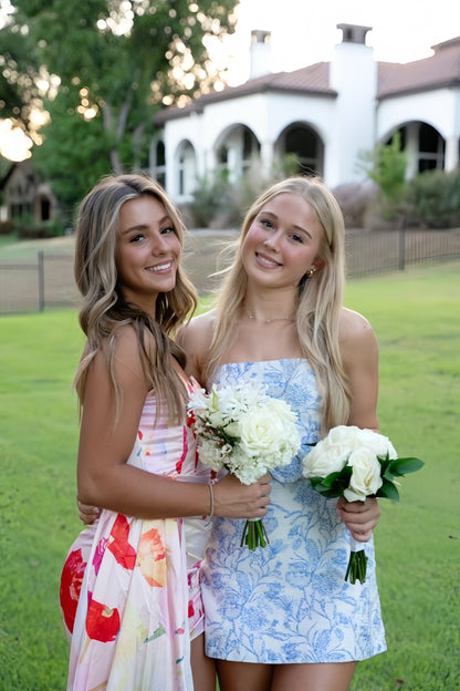 Hot Selling Floral Homecoming Dresses, Textured Mini Graduation Dress, LTP3356