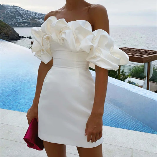 Ivory Off The Shoulder Bodycon Homecoming Dresses, LTP2983