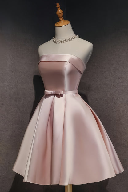 LTP0628,pink off the shoulder satin homecoming dresses