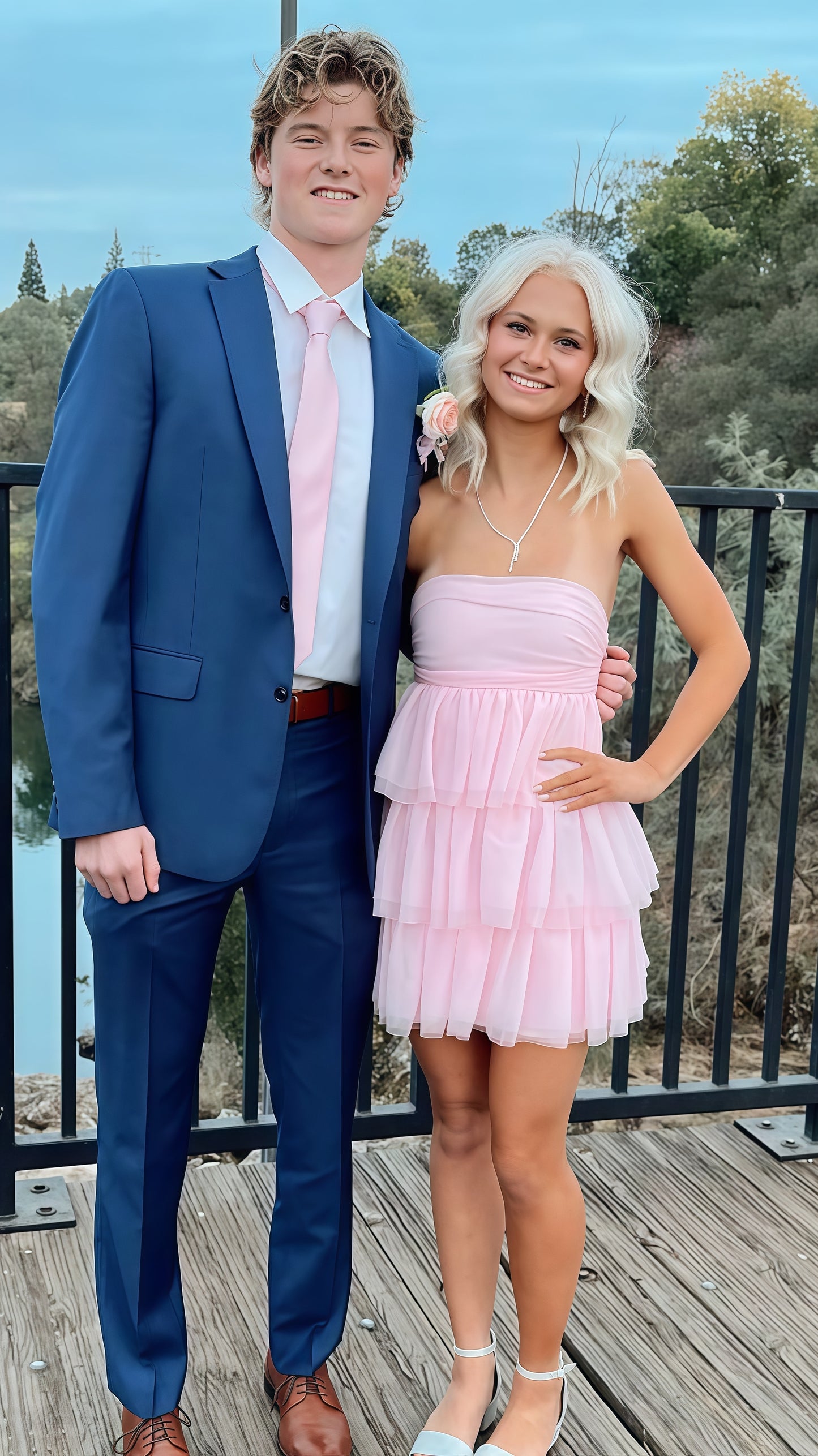 Light Pink Chiffon Ruffle Homecoming Dress Strapless Mini Hoco Dress, LTP3767