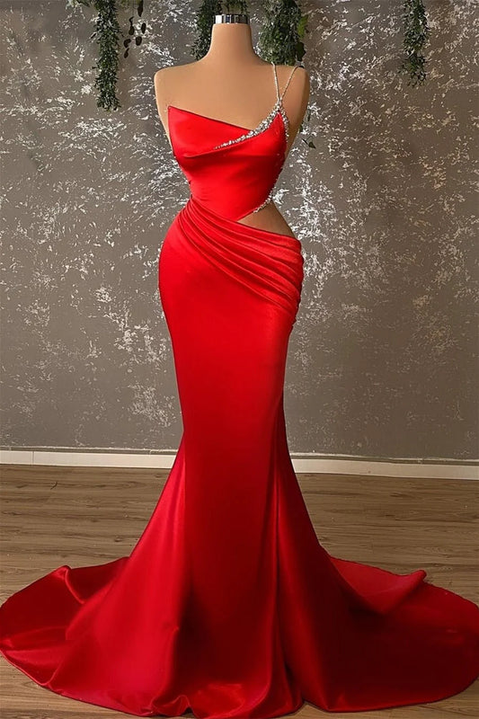 Luxury Red Beaded Mermaid Prom Dresses