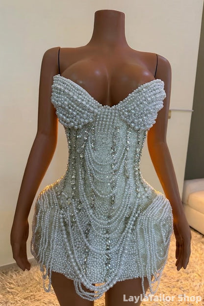 Luxury High Quality Pearl Beaded Bodycon Homecoming Dresses LTP82666