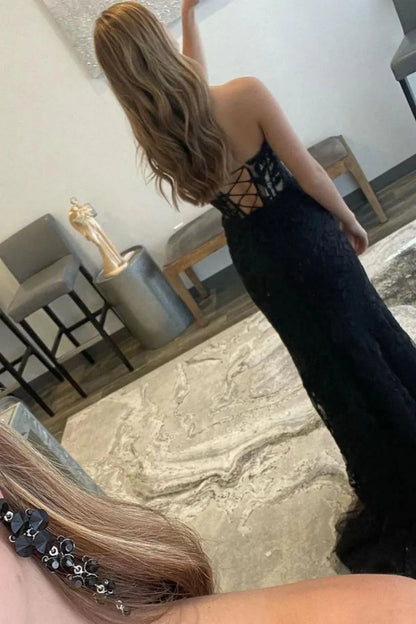 Stunning Mermaid Sweetheart Lilac Long Lace Corset Prom Dress with Appliques