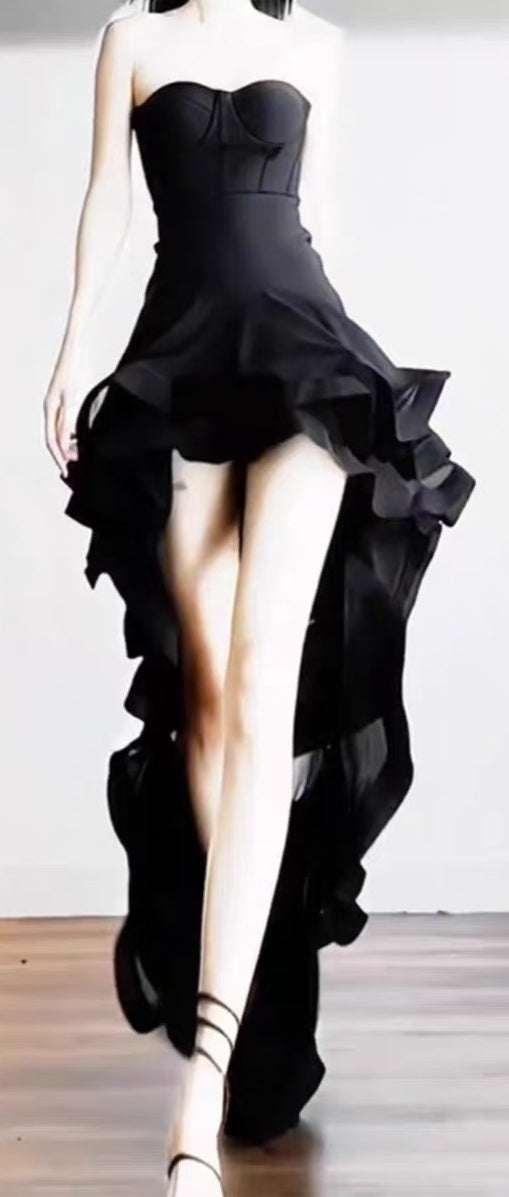 Modern Black Hi- Lo Party Dresses Sweetheart Gala Prom Dress Short Girls Outfits,LTP3929