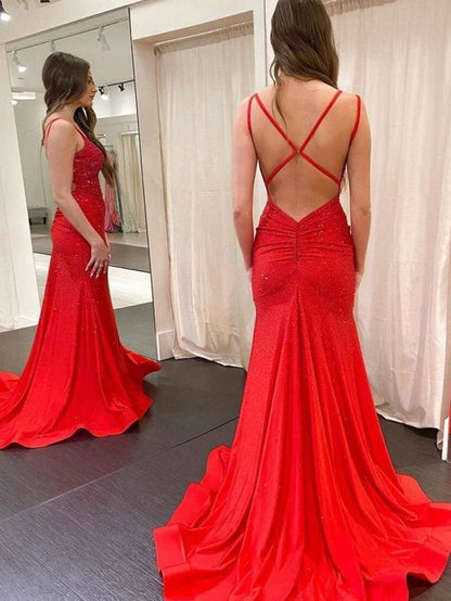 Modest Trendy Mermaid Spaghetti Straps Navy Blue Sequins Prom Dresses Style Long Senior High School Dance Party Dress,LTP4517