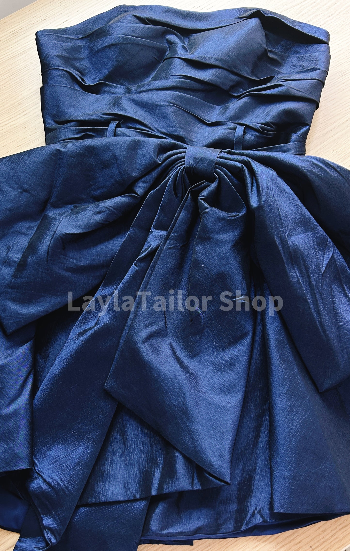 Navy Blue Strapless Homecoming Dresses With Bowknot, LTP3273