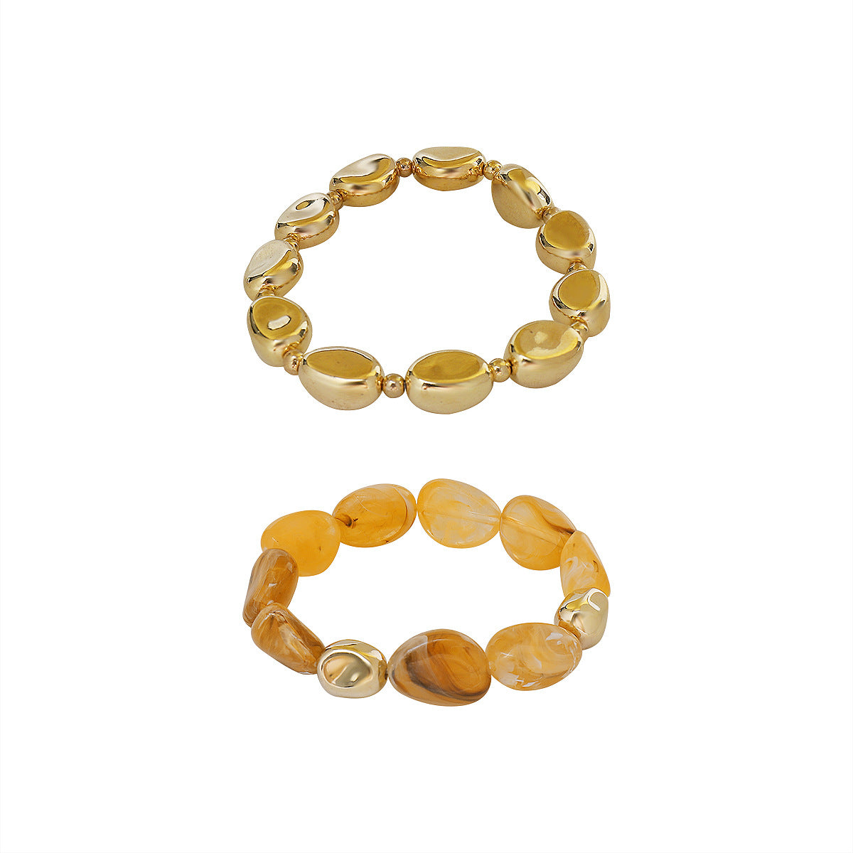 Bohemian geometric irregular beaded resin necklace stacked bracelet