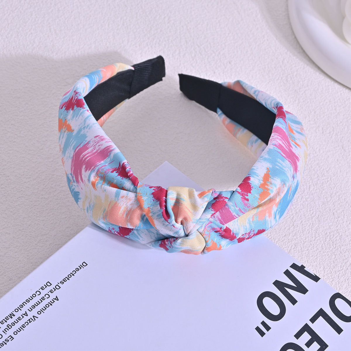 Bohemian headband, wide-brimmed, crisscross knotted headband for women