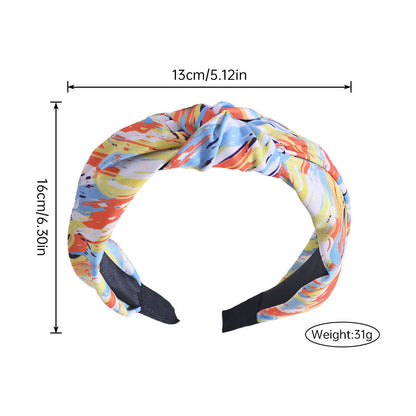 Bohemian headband, wide-brimmed, crisscross knotted headband for women