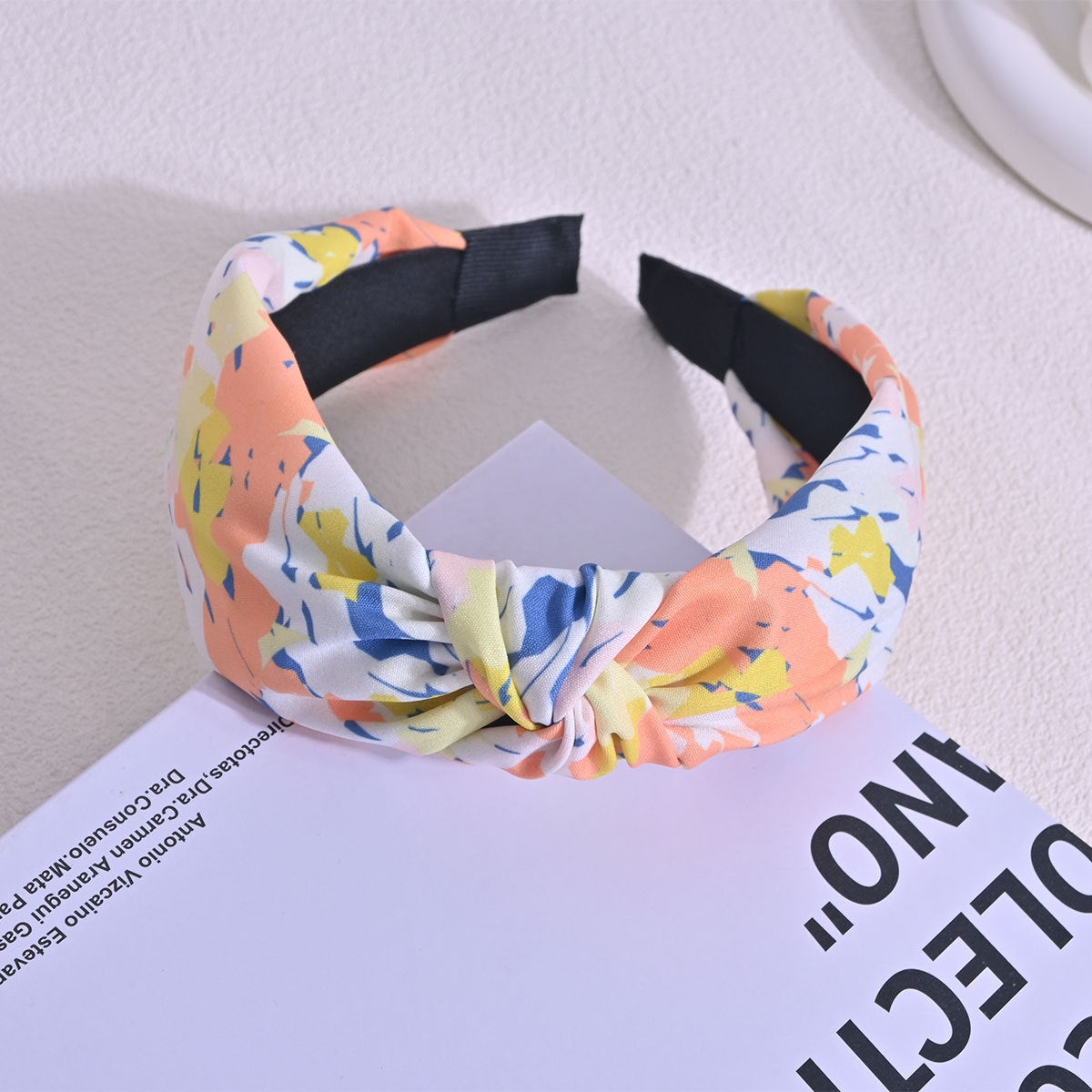Bohemian headband, wide-brimmed, crisscross knotted headband for women
