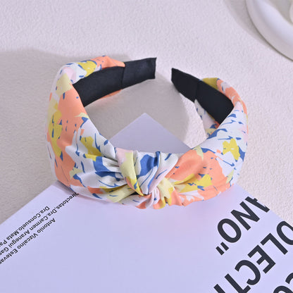 Bohemian headband, wide-brimmed, crisscross knotted headband for women