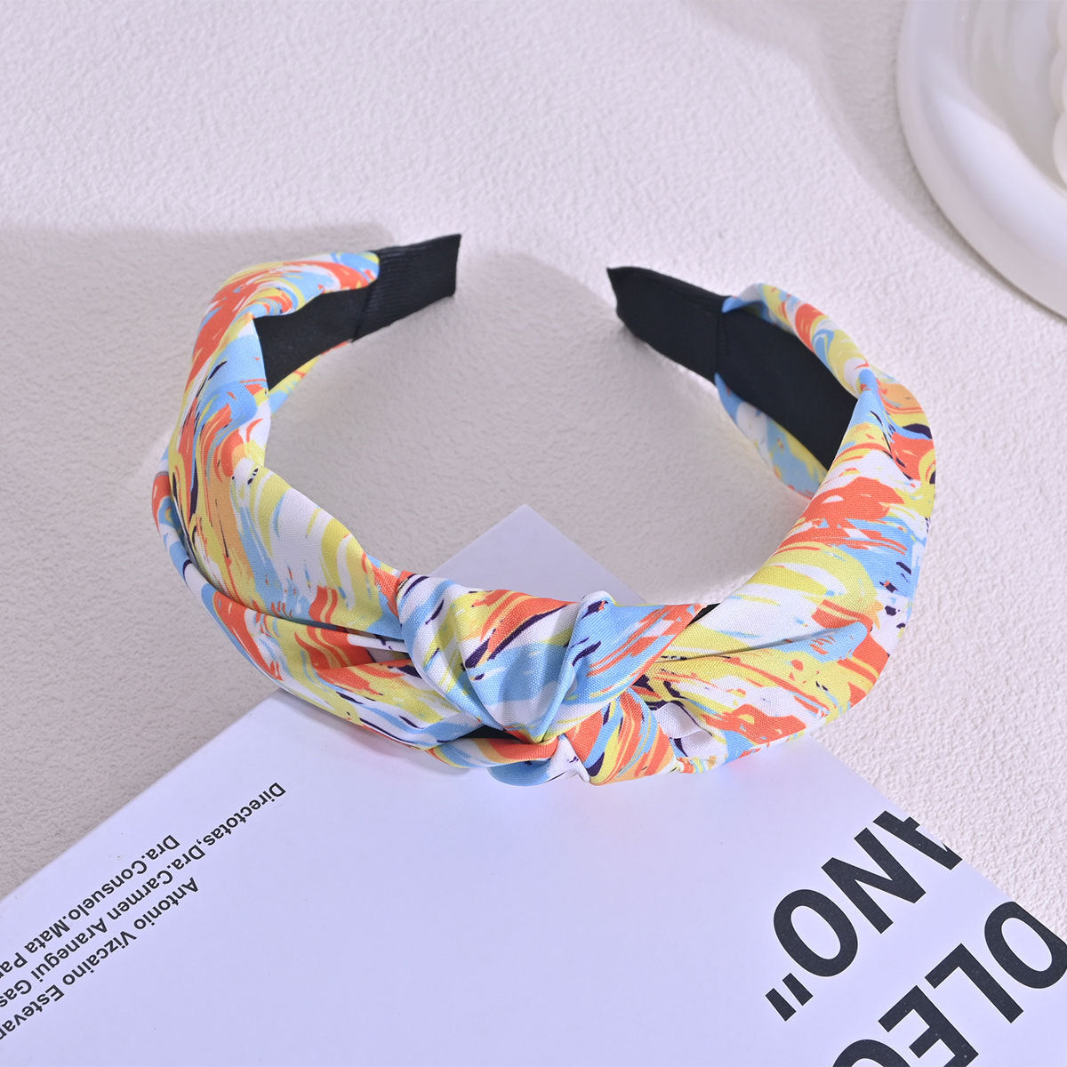 Bohemian headband, wide-brimmed, crisscross knotted headband for women