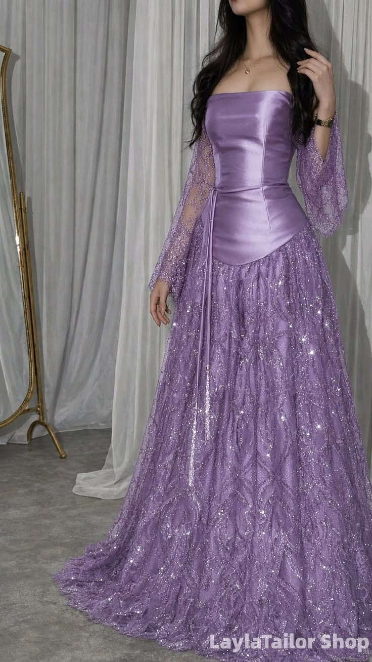Off The Shoulder A-Line Lace Satin Prom Dresses LTP82718