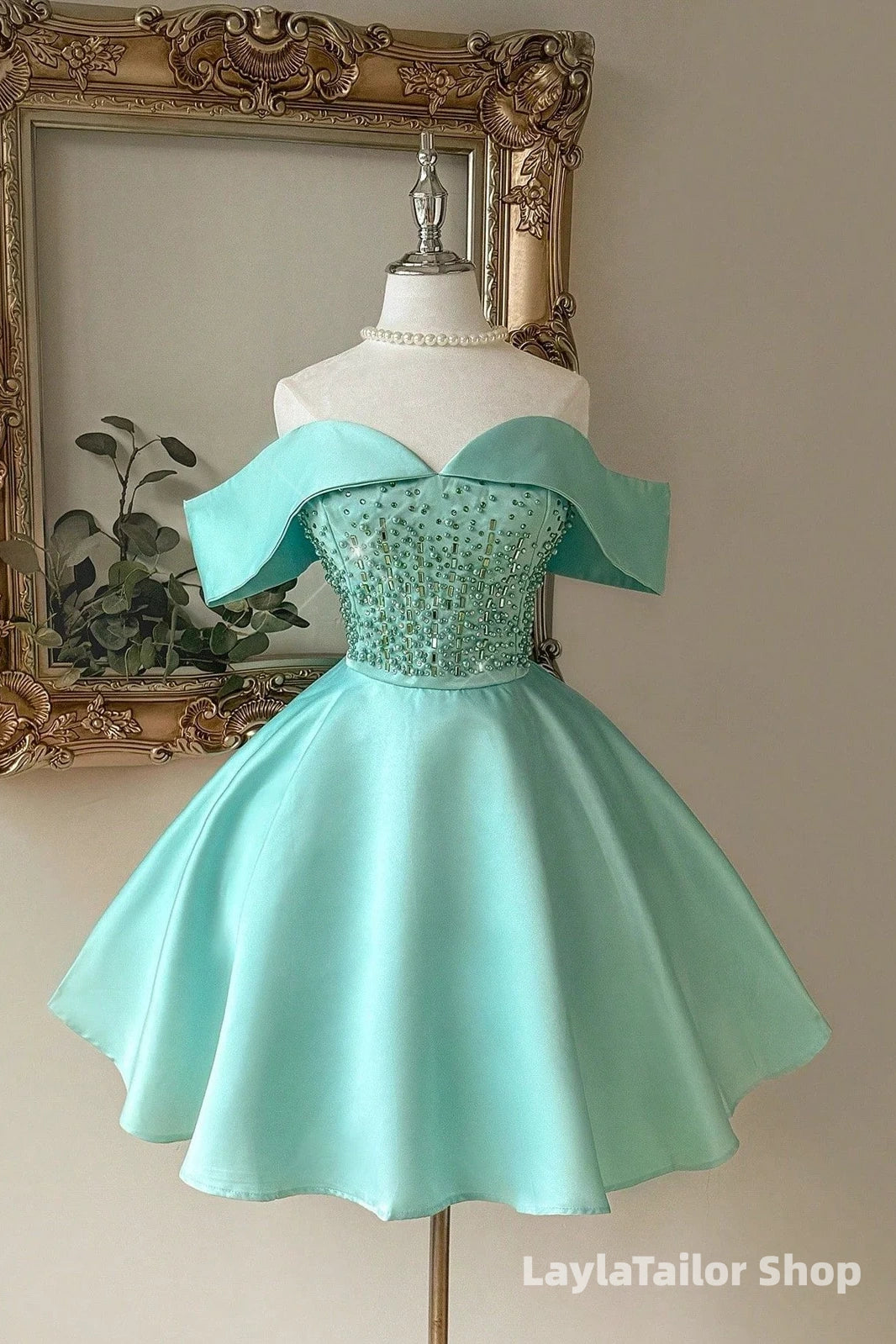 Off The Shoulder Beaded A-line Homecoming Dresses