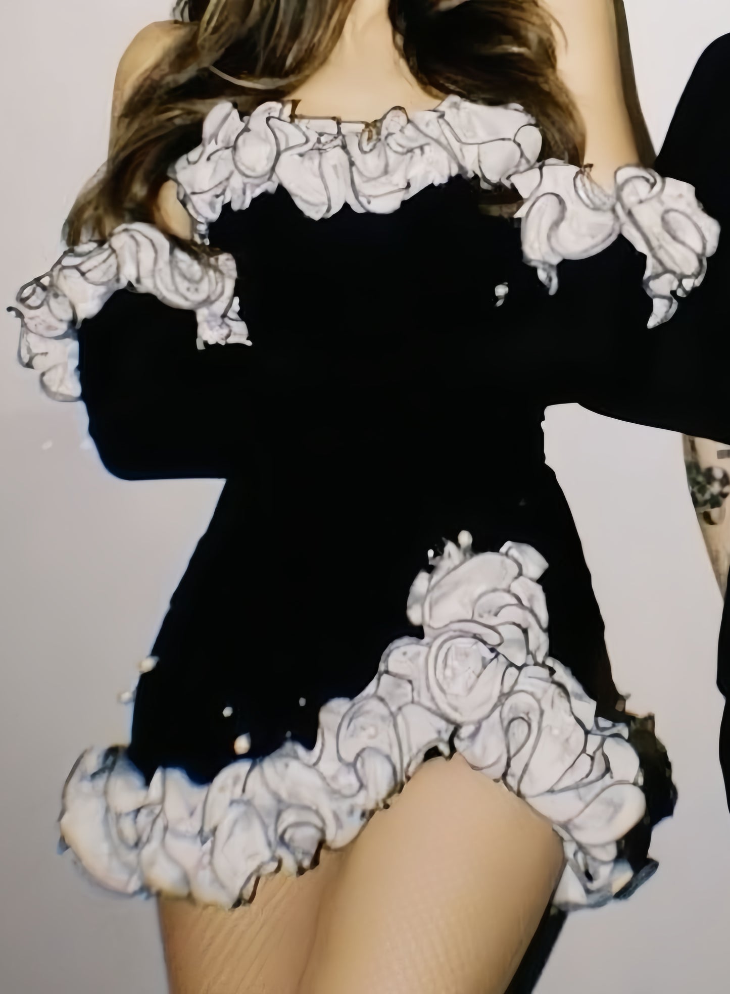 Strapless Black Homecoming Dress Tight Cocktail Outfits Party Dress With Long Gloves,LTP3863