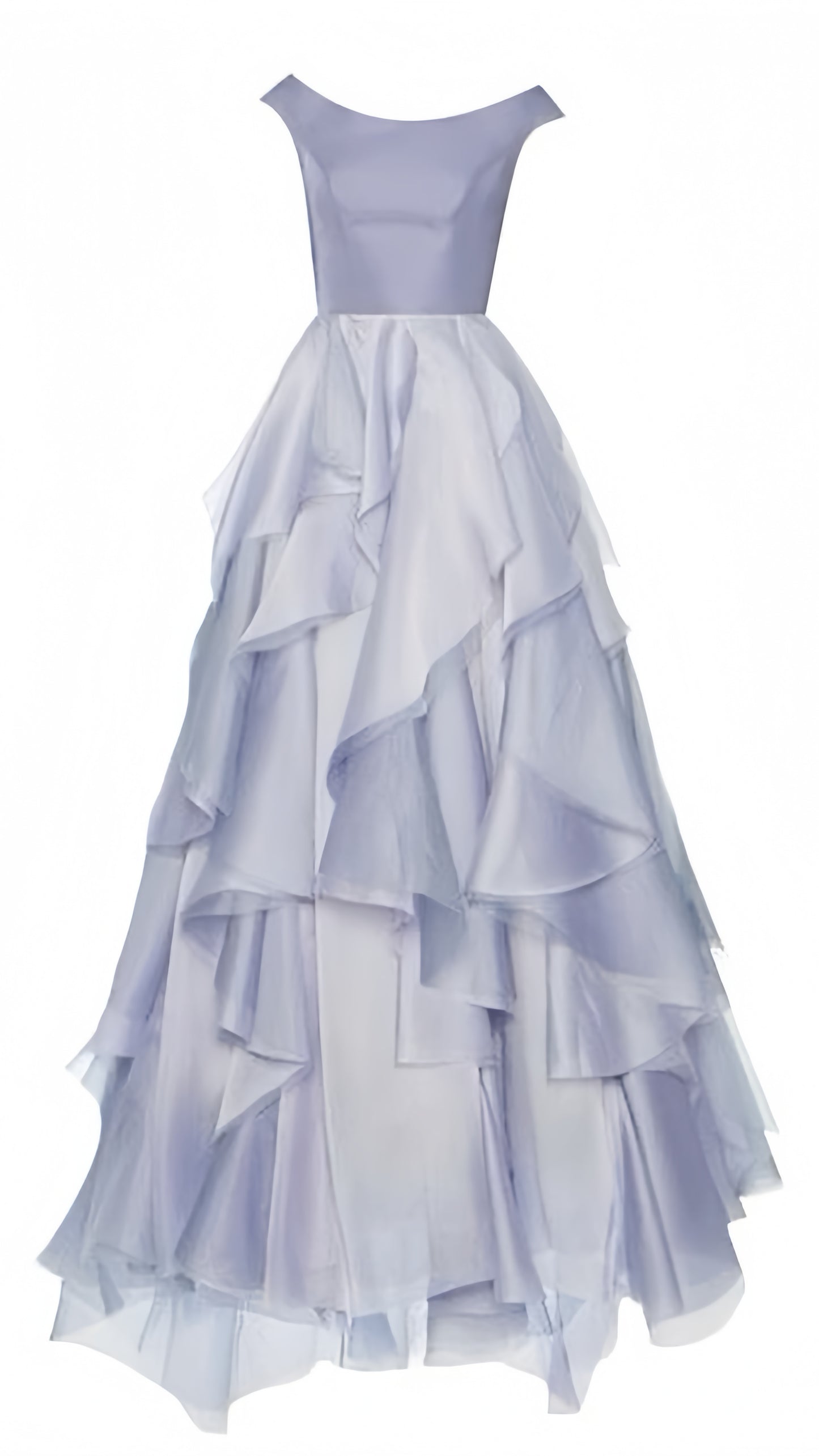 Off The Shoulder Grey Ruffle Tulle Prom Dresses Long Party Gown ,LTP4003