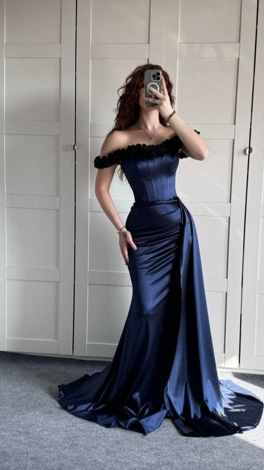 Off The Shoulder Mermaid Prom Dress Senior Formal Dresses,LTP4541