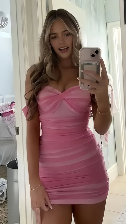 Off The Shoulder Pleated Bodycon Homecoming Dresses Custom Made Prom Dress, LTP3943