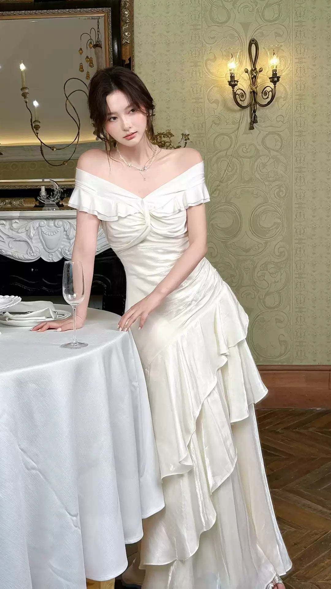 Off The Shoulder Ruffle Prom Dresses High Quality Mermaid Party Formal Dress,LTP4378