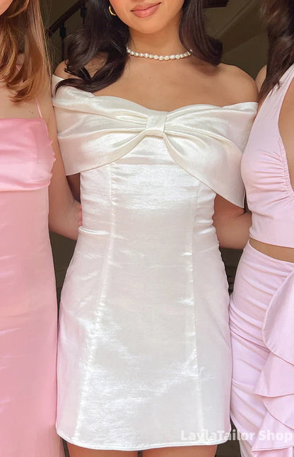 Off The Shoulder White Bodycon Homecoming Dresses