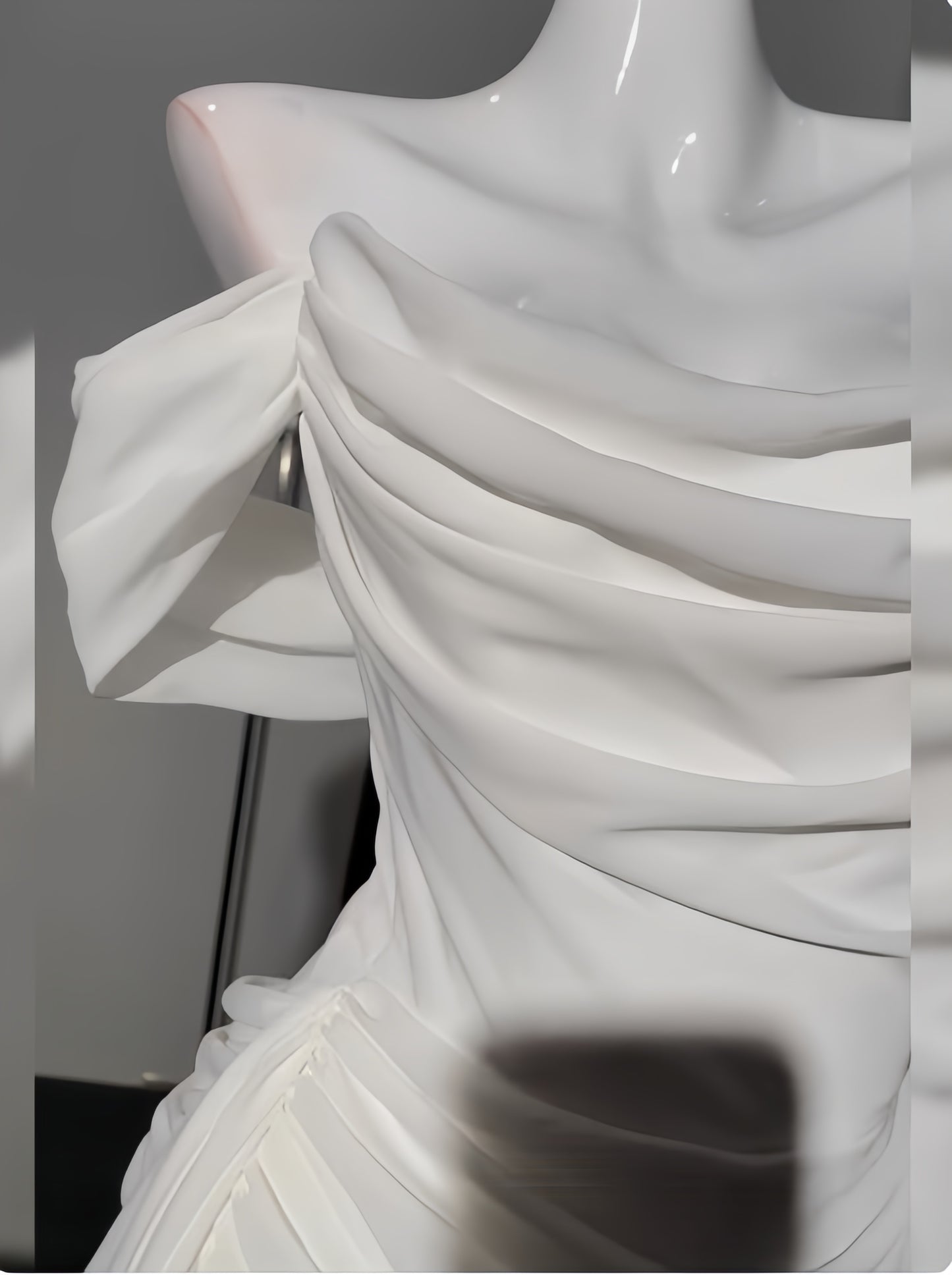 Off The Shoulder White Chiffon Homecoming Dresses Pleated Mini Hoco Graduation Dress,LTP3909