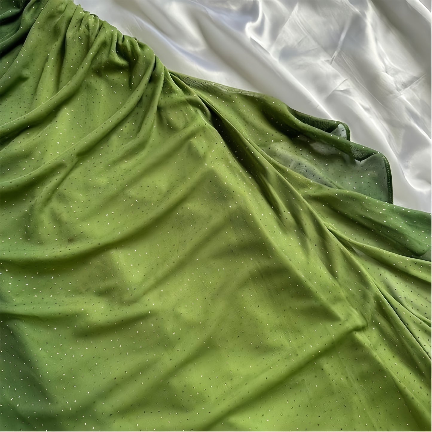 Olive Green Chiffon Prom Dress, Halter Ruffle Party Dress, LTP3507