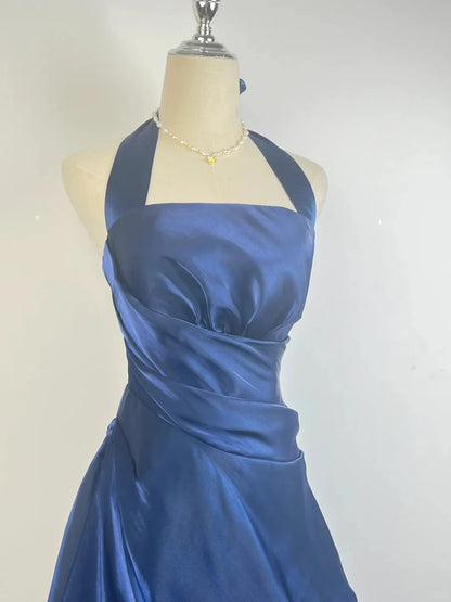 Vintage Dark Green Halter Neck Floral Mini Homecoming Dress LTP82585