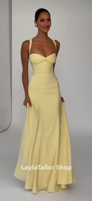 Pastel Yellow Mermaid Prom Dresses Long Formal Dress,LTP4496