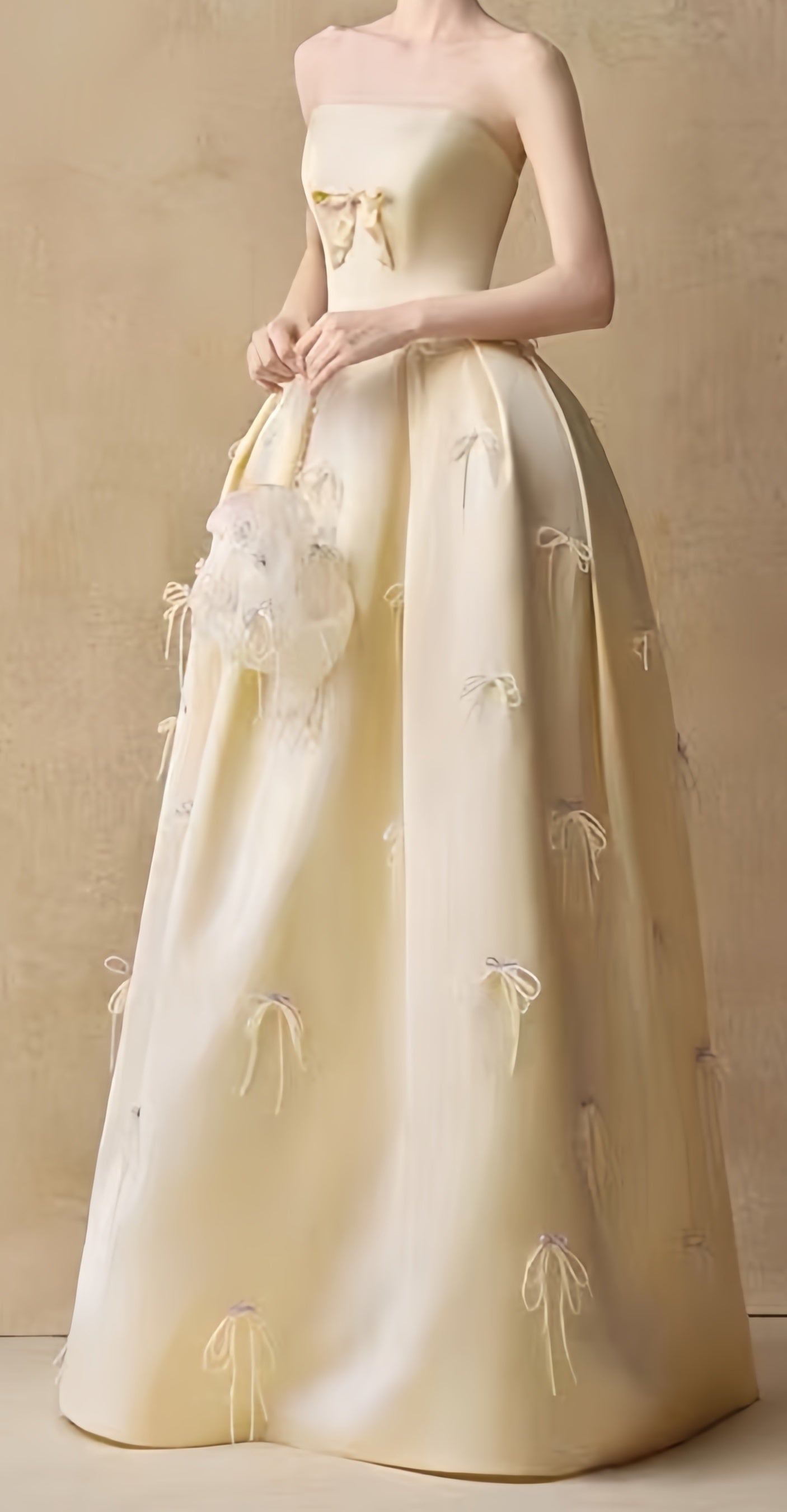 Pastel Yellow Strapless Prom Dresses Sleeveless Long Party Formal Dress,LTP3920