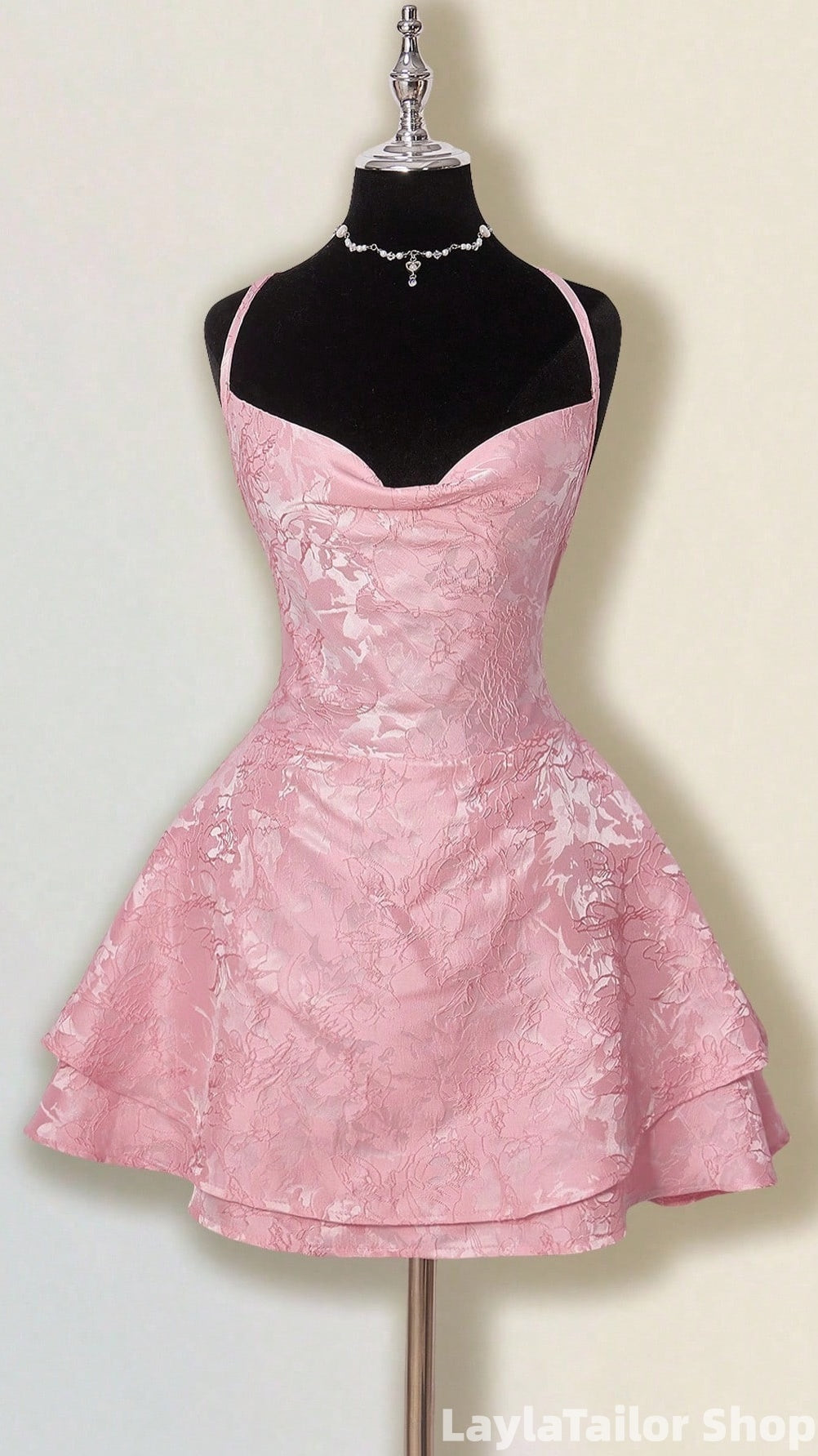 Pink Floral Print Mini Homecoming Dresses LTP82728