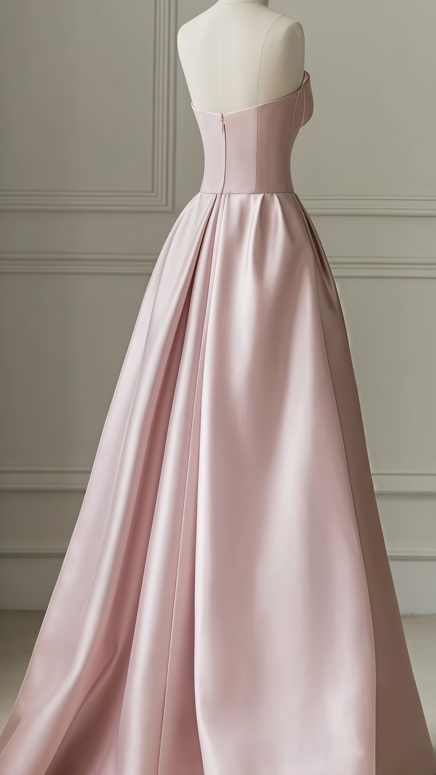 Pink Strapless A-Line Prom Dress With Dots Tulle Party Dresses, LTP3464