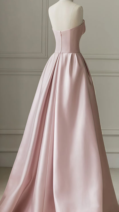 Pink Strapless A-Line Prom Dress With Dots Tulle Party Dresses, LTP3464
