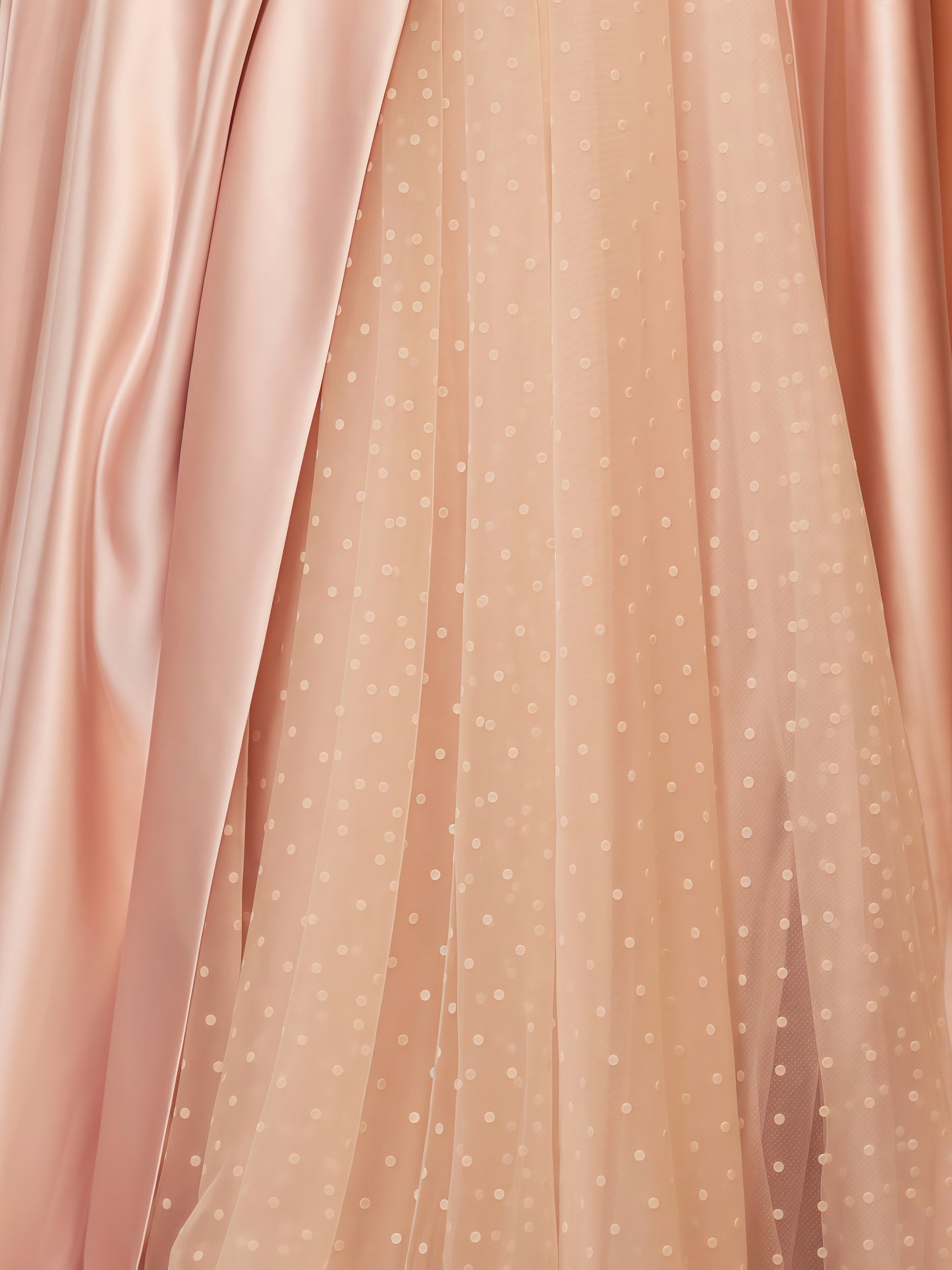 Pink Strapless A-Line Prom Dress With Dots Tulle Party Dresses, LTP3464