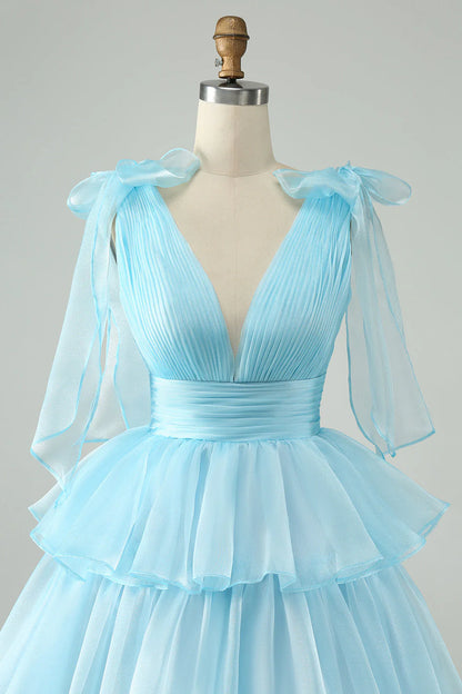 Pink V-Neck Homecoming Dress Chiffon V-Neck School Party Dress, LTP2946