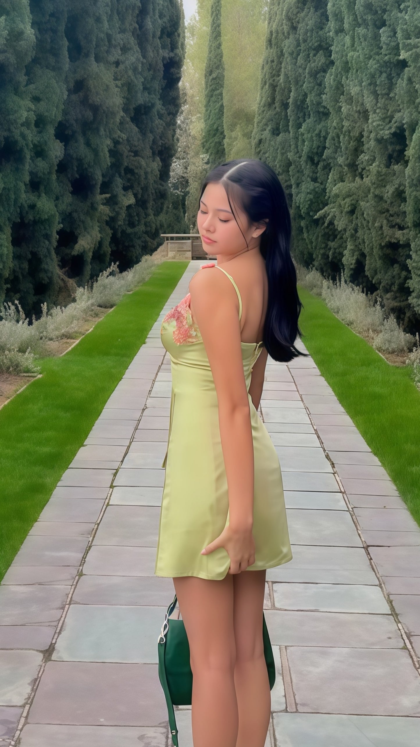 Popular Olive Green Floral Homecoming Dresses Girls Summer Dress, LTP3778