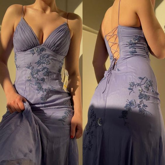 Pretty Mermaid Spaghetti Straps Lilac Long Prom Dresses Party Dress, LTP3627