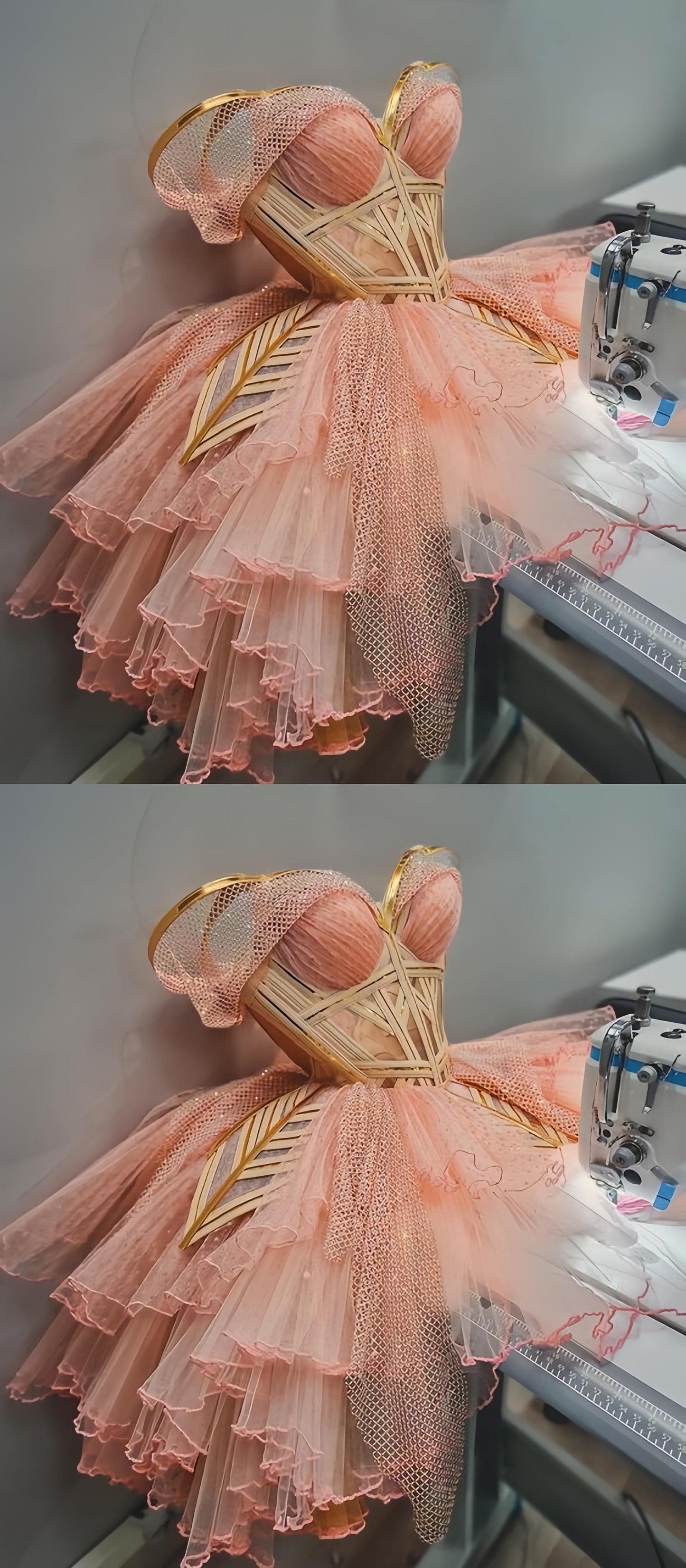 Princess Pink Ball Gown Sweetheart Mini Party Homecoming Dresses,LTP3826
