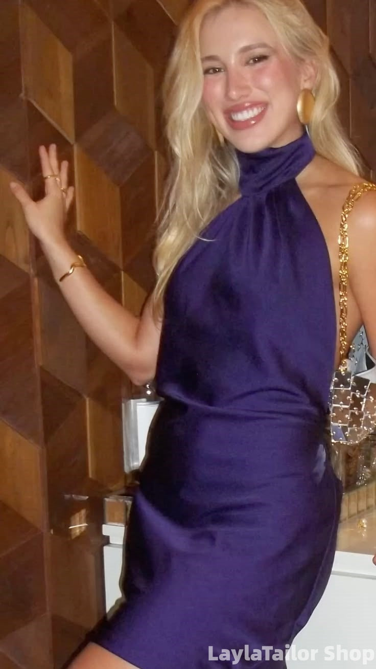 Purple Halter Bodycon Homecoming Dresses LTP82641