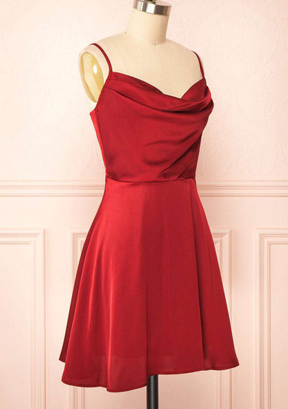 Red A-Line Homecoming Dresses Short Graduation Dress, LTP3017