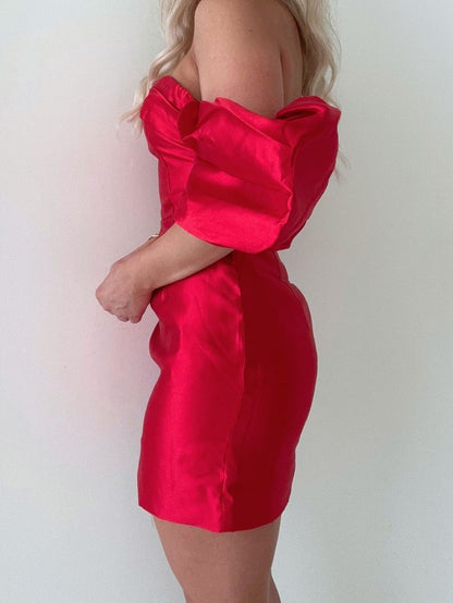 Red Homecoming Dresses, Off The Shoulder Graduation Dresses, LTP3141