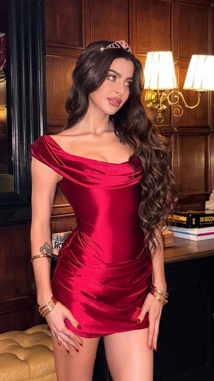 Red Homecoming Dress,Natural Hanging Neck Bodycon Short Birthday Party Dress,LTP4287