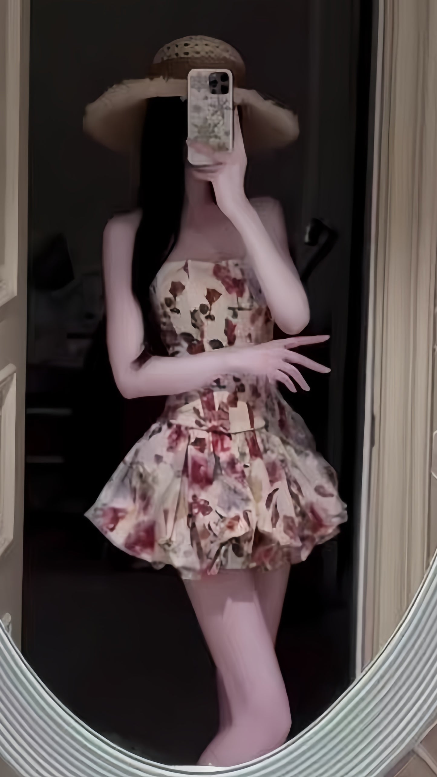 Romantic Floral Homecoming Dresses Strapless Mini Prom Graduation Dress,LTP3922