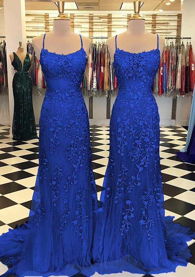 Custom Made Appliques Mermaid Lace Prom Dress