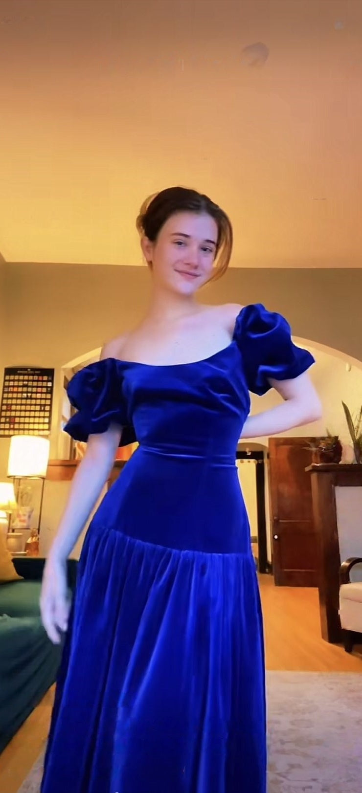 Royal Blue Velvet Prom Dress Full Length Evening Party Dresses,LTP4288