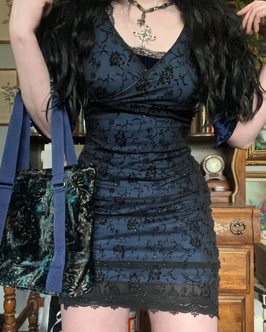 Sexy V-neck Navy Lace Short Party Dresses Sleeveless 19th Birthday Mini Skirt Homecoming Dress,LTP4417
