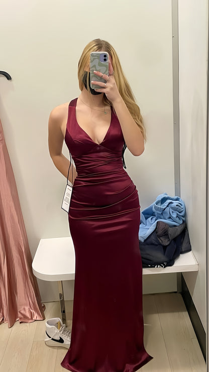 Sexy Blue Mermaid Prom Dresses Long Evening Dress V-Neck Formal Gown,LTP3983