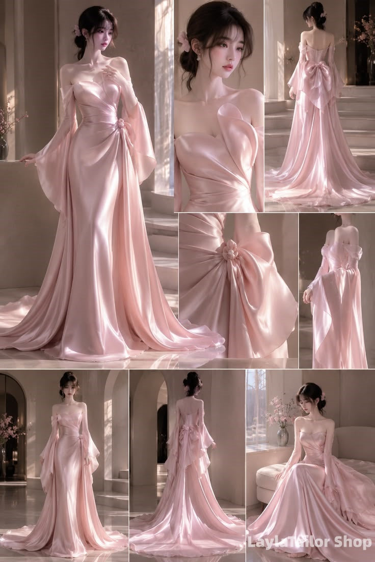 Shiny Pink Mermaid Long Prom Dresses Sweetheart Slim Evening Formal Dress