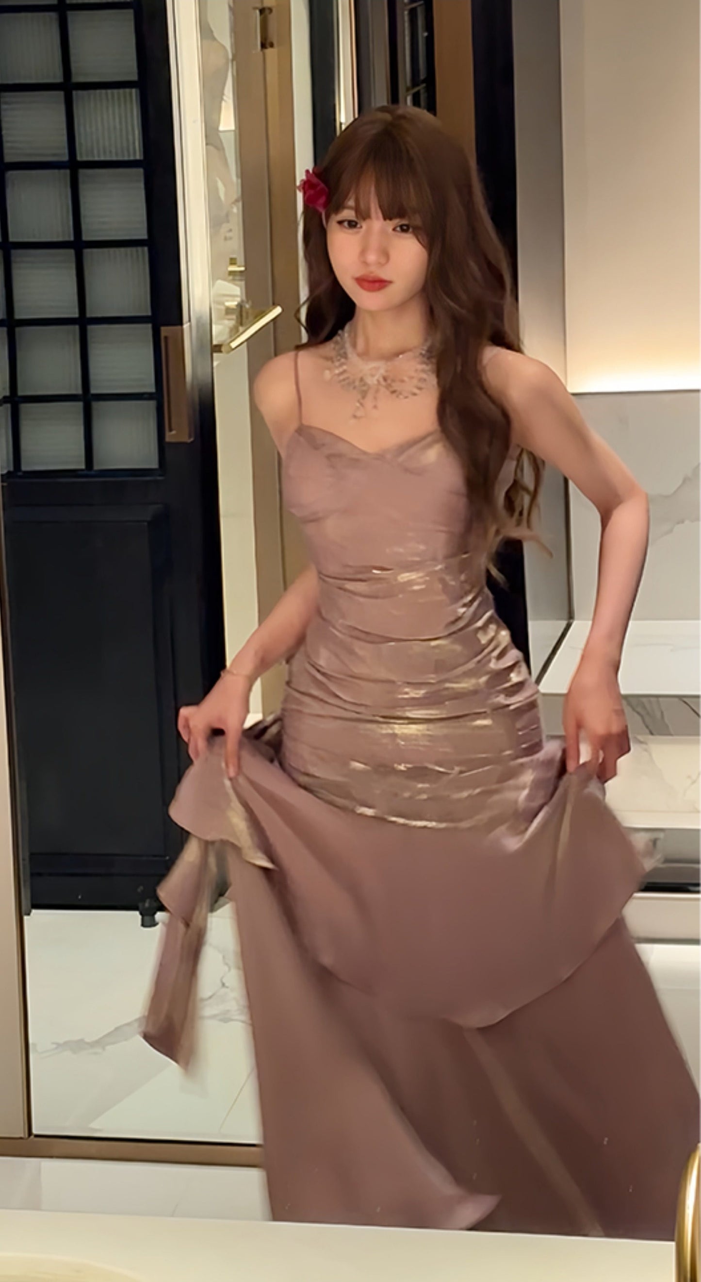 Shiny Green Spaghetti Straps Ruffle Party Dress Sweetheart Formal Prom Dresses,LTP4380