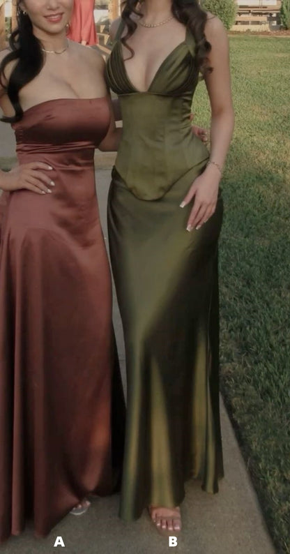 Simple Prom Dresses, Satin Party Dress, Bodycon Senior School Event Dress,LTP4142